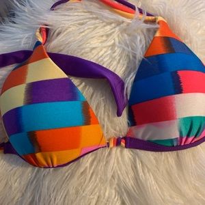 Multicolored push-up swimsuit top